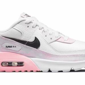 Nike Air Max 90 White and Pink Tie Dye Sneakers Youth